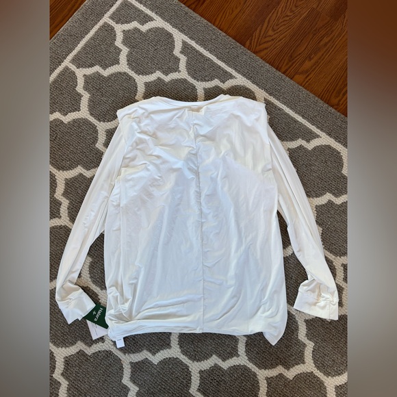 Halara White Long Sleeve Crew Neck Shirt NWT - Picture 3 of 3